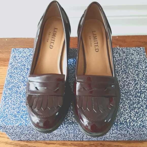 Burgundy Lamé Oxford shoes - Picture 1 of 4